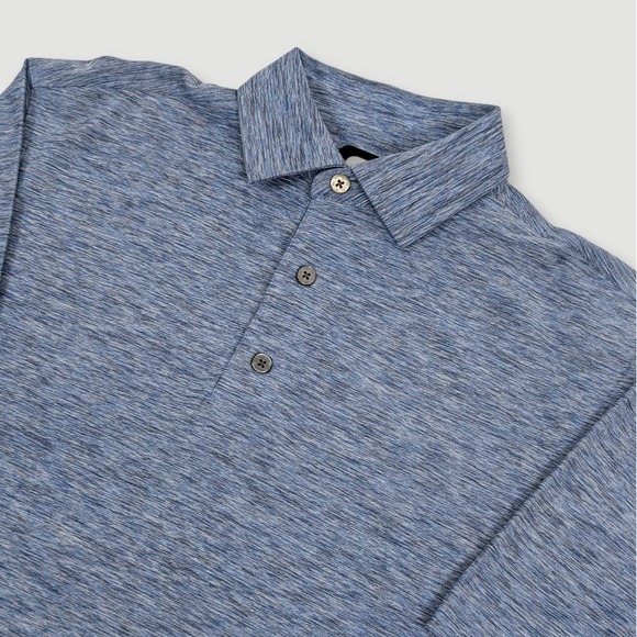 FootJoy Other - Footjoy Lisle Space Dyed Self Collar Polo Shirt Mens Small Blue Performance Golf